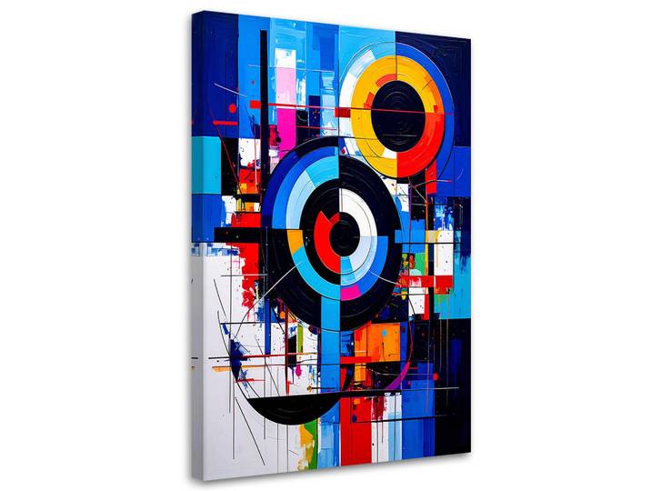Feeby Leinwandbild Räder Abstrakt Wie gemalt 80x120cm, Mehrfarbig, Rechteckig, 80x120 cm, Bilder & Rahmen, Bilder, Leinwandbilder