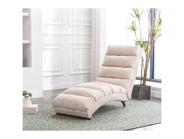 VILUXE Relaxsessel Leinen Liegesessel Massagefunktion Beige Moderner Relaxsessel, ergonomischer Liegesessel, Leinenbezug, Vibrationsfunktion, Seitentasche, Wohnzimmer und Schlafzimmer