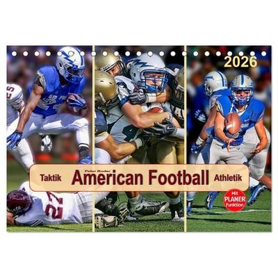 American Football - Taktik und Athletik (Tischkalender 2026 DIN A5 quer), CALVENDO Monatskalender