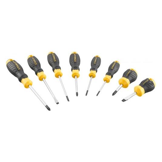 Stanley Juego de 8 destornilladores Cushion Grip: Plana y Phillips (STHT16167-0)