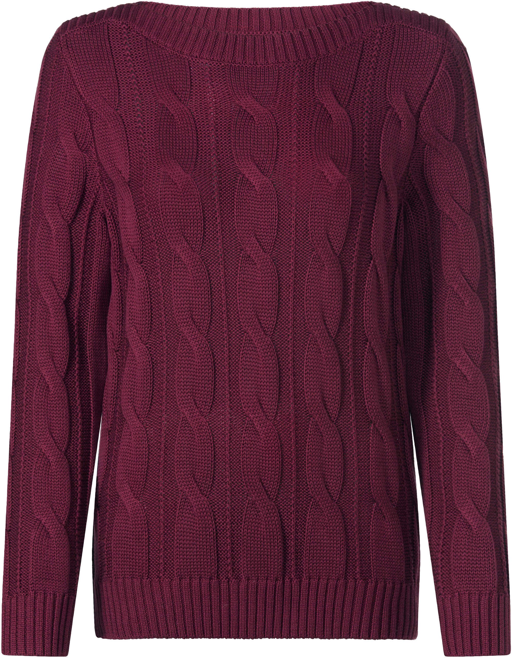 Strickpullover WITT "Strickpullover Strickpullover", Damen, Gr. 42, rot (bordeaux), Strick, , Modisch, U-Boot-Ausschnitt, Pullover Strickpullover