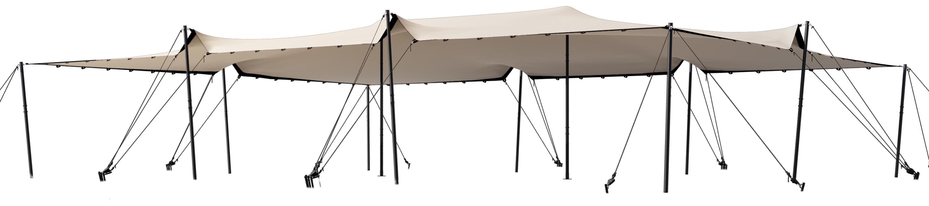 TOOLPORT Professional Stretchzelt 9x12m mit Aluminiumgestänge wasserdicht für Events