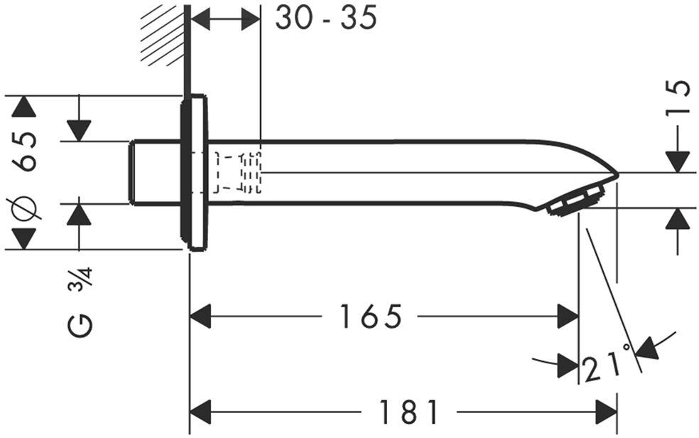Hansgrohe Metris Wanneneinlauf