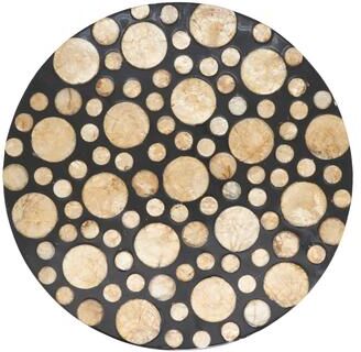 Saro Lifestyle "Circles Capiz Design Table Mats (Set of 4) - 15"""