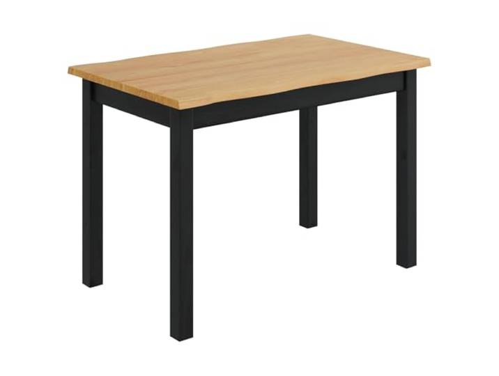 HFXHIJXQ Esstisch 112x70x76,5 cm Massivholz Kiefer Schwarz EKAI Elegante Baumkante für die Küche: Gewachste Oberfläche und zeitloser Industrie-Look schaffen wohnliche Atmosphäre.