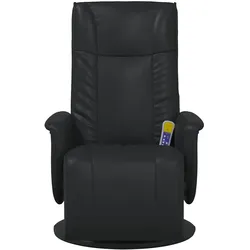 vidaXL Massagesessel mit Fußteil Schwarz Kunstleder