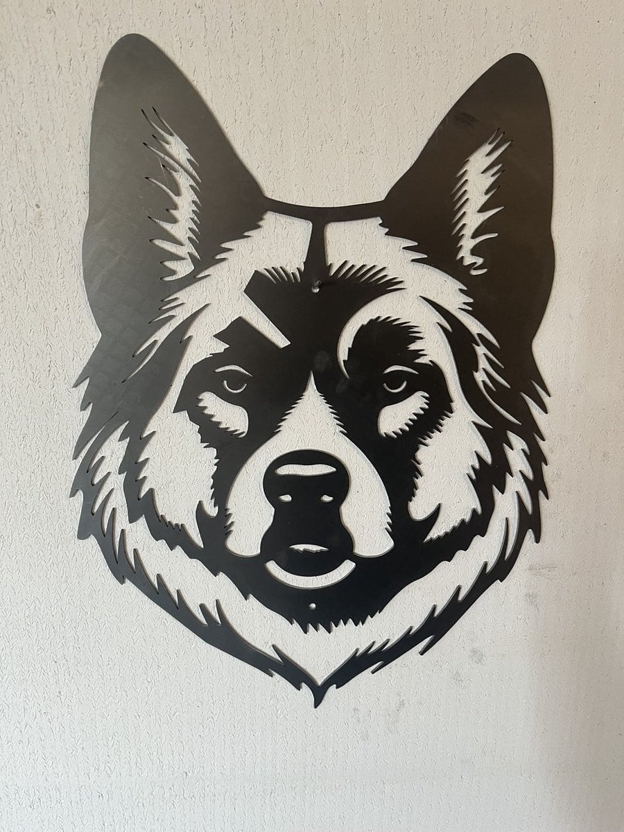 Wanddecoratie Akita Hond van Cortenstaal