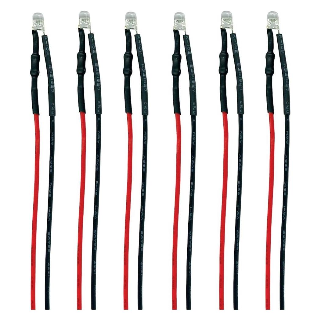 Tams Elektronik 81-59626-06-C LED mit Anschlussdrähten Warmweiss, Rot 6 St. (81-59626-06-C)