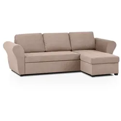 BOOOM Ecksofa mit Funktion Lasse Stoff Braun Camel