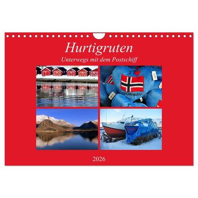 Hurtigruten - Unterwegs mit dem Postschiff (Wandkalender 2026 DIN A4 quer), CALVENDO Monatskalender