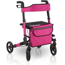 ROLLATOR Vital lila klappbar mit Sitzfläche & Einkaufstasche
