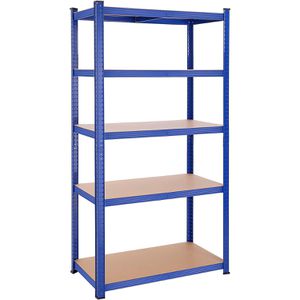 Songmics Schwerlastregal 5 Holzböden, 175kg Fachlast, blau, 200 x 100 x 50cm