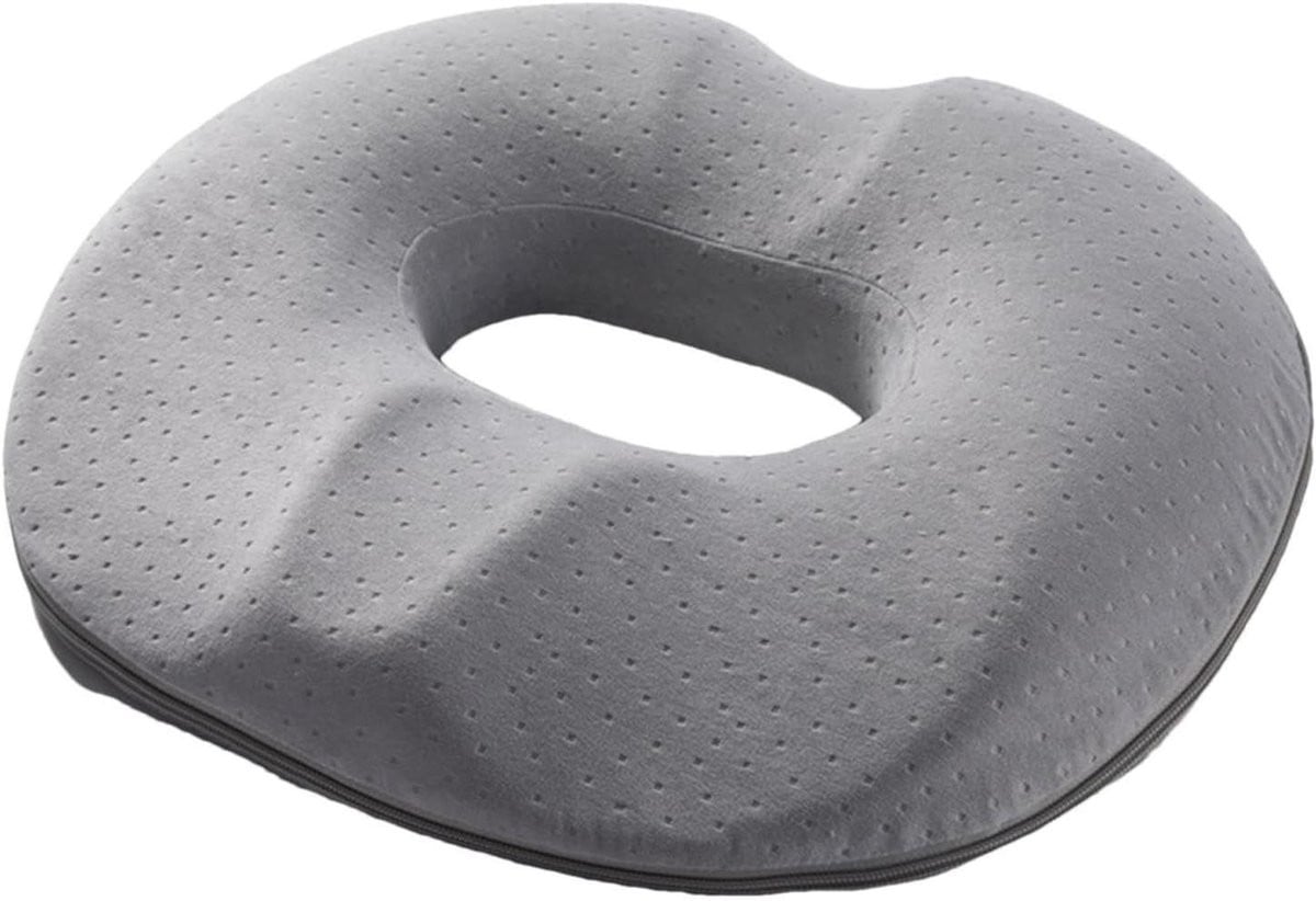 Donut Zitkussen Grijs - Comfortabel Steunkussen voor Verlichting van het Stuitbeen