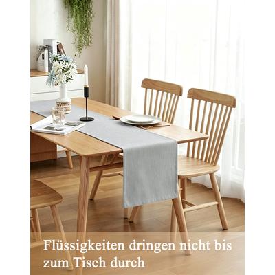 Tischläufer OTTO HOME "Ozzie, 1 Stück in Leinenoptik, verschiedene Größen, Dekoration", grau (sand), B:160cm L:40cm, Polyester, Tischdecken, Formstabil & pflegeleicht, gewebtes Design, uni, Dekoration, Esszimmer