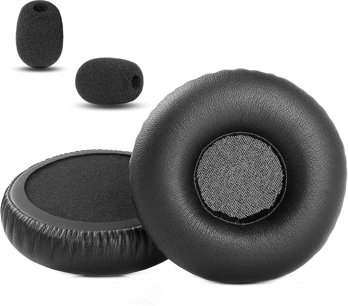Vervangingsoorkussens van proteïneleer en traagschuim compatibel met Logitech H820e en Logitech H650e Wireless Stereo USB PC Headset