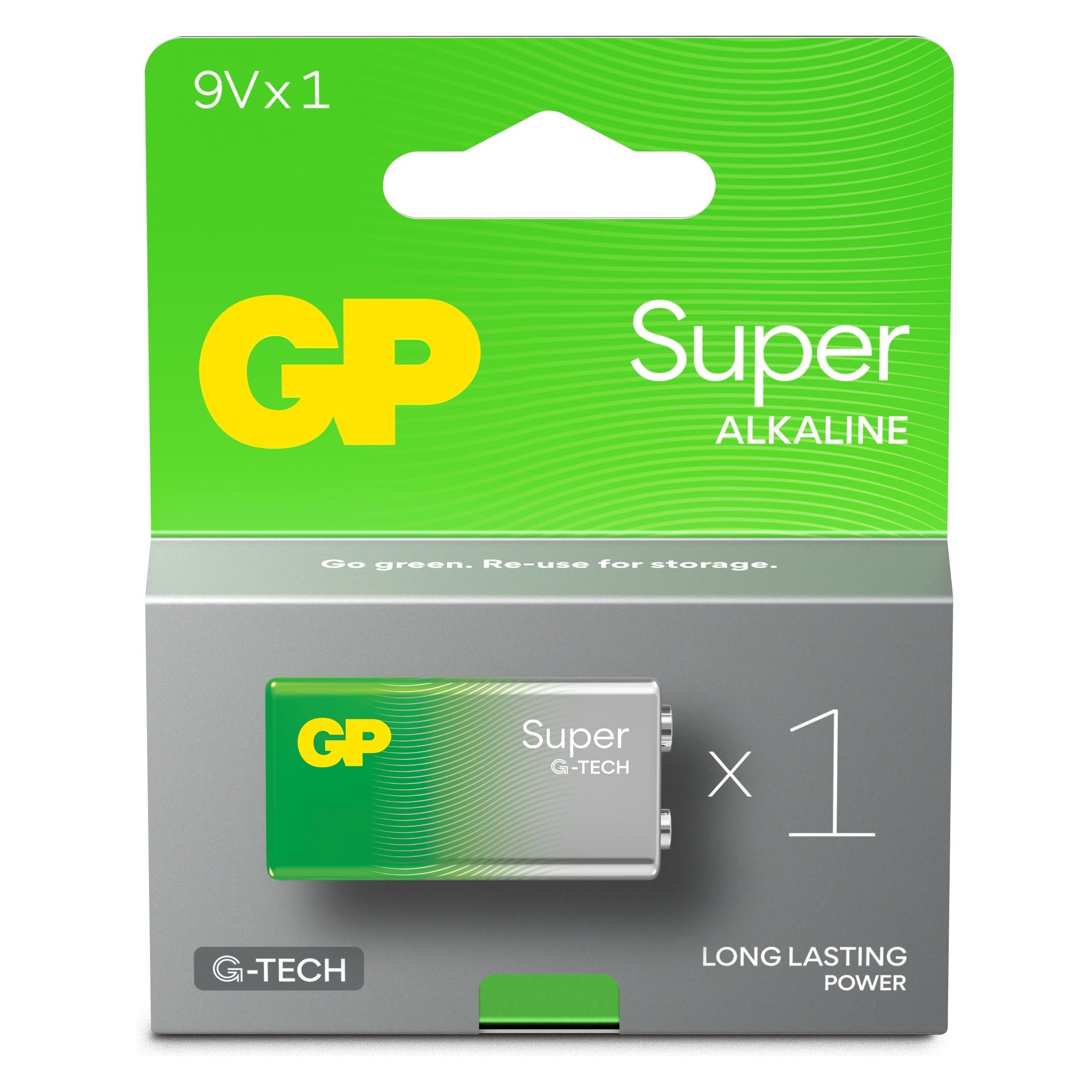 GP Batteries GP Super Alkaline 9V-Block 6LR61 Neu 0301604AETA-B1 (1 Stk., AA) (0301604AETA-B1)