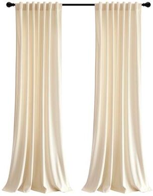Lush Decor Prima Velvet Solid Light Filtering Back Tab Rod Pocket Window Curtain Panels Set