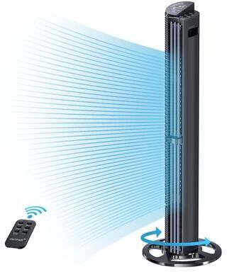 LTMATE Portable Black Smart Tower Fan with Remote Control
