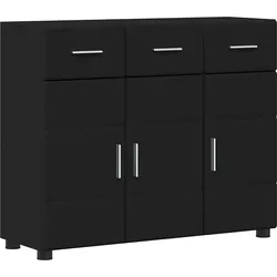 vidaXL Sideboard FLORIN Schwarz 88,5 x 30,5 x 73 cm Holzwerkstoff