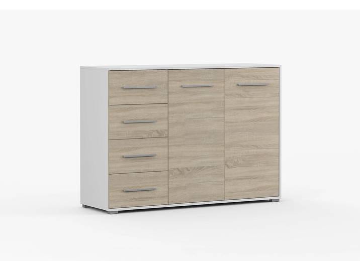 Kommode FRIDA 01 BS 135 cm Weiß Sonoma Eiche