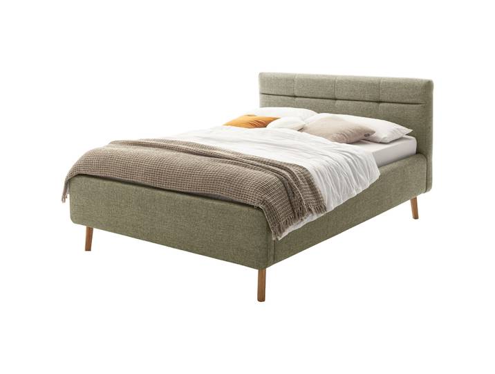 Gepolstertes Bett Euvil Stoff grün 140 x 200 cm - Material: Polyester - Bett