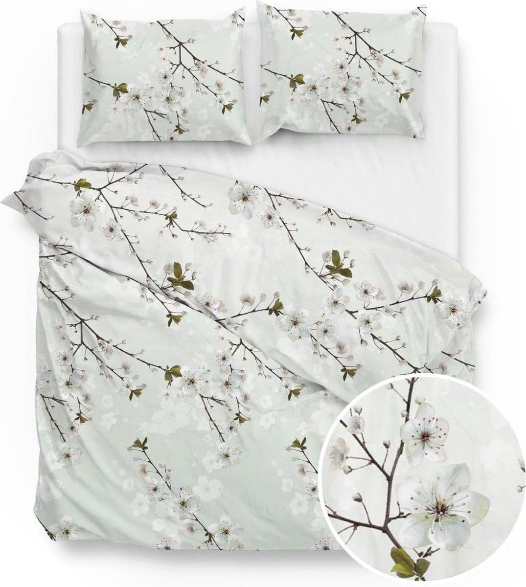 Zo!Home Henda Dekbedovertrek Flanel Tweepersoons Green 200 x 220 cm