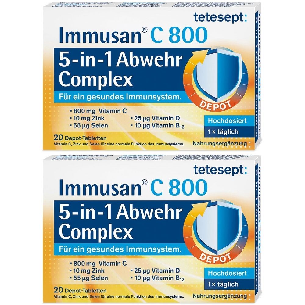 Tetesept Immusan C 800 5in1 Abwehr Complex Tabl. 2x 2x20 St Tabletten