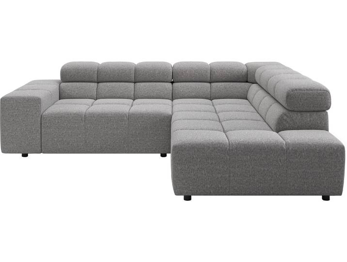 Ecksofa HOME AFFAIRE Ancona, Ecksofa, incl. Kopfteilverstellung, Breite 249 cm, L-Form , grau (elephant), B:249cm H:70cm T:215cm, 100% Polyester, Sofas, Ecksofa, wahlweise motorische Sitztiefenverstellung, B/T(H: 249/215/70 cm