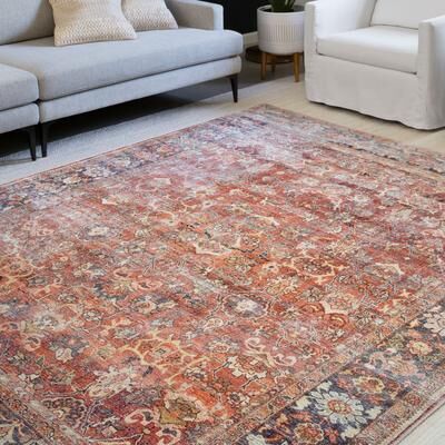 Alexander Home Isabelle Vintage Border Printed Area Rug