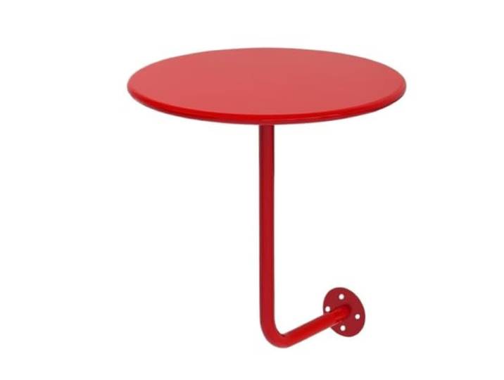 DHYUACN Eisen-Bistro-Esstisch, Runder Wandtisch For Milchtee-Kaffeehaus-Möbel, kleine Wohnung, Nachttisch(Red D40CM)