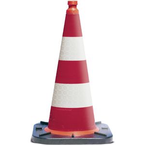 Moravia Leitkegel ReflexKegel, rot/weiß, Höhe 50cm, mit Typ A Reflexfolie, BASt & StVO zugelassen