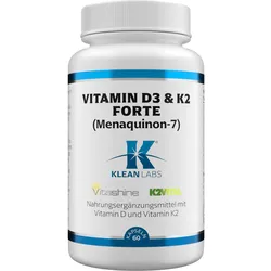 Vitamin D3 & K2 Forte Menaquinon 7 Klean Labs 60 ST
