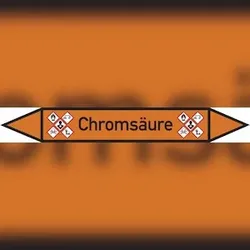 Rohrleitungskennzeichnung, Chromsäure - 100x15 mm Folie selbstklebend