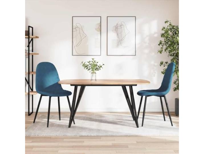 NLQMSU Esszimmerstühle, Blau, Samt, stabile Metallbeine, 2 Stück Ergonomisch gepolsterter Sitz, bequeme Rückenlehne, stabile Struktur, täglicher Gebrauch, einfache Wartung