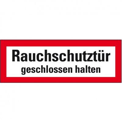 Aufkleber I Feuerwehrschild Rauchschutztür geschlossen halten, Folie, selbstklebend, 210x74mm, DIN 4066