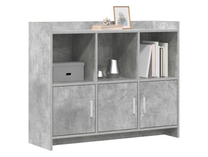 KTHLBRH Anrichte grau Beton 98,5 x 33 x 80 cm Ingenieurholz Rechteckig, für Wohnzimmer, Esszimmer, gut verarbeitete Paneele, moderner Aufbewahrungsschrank
