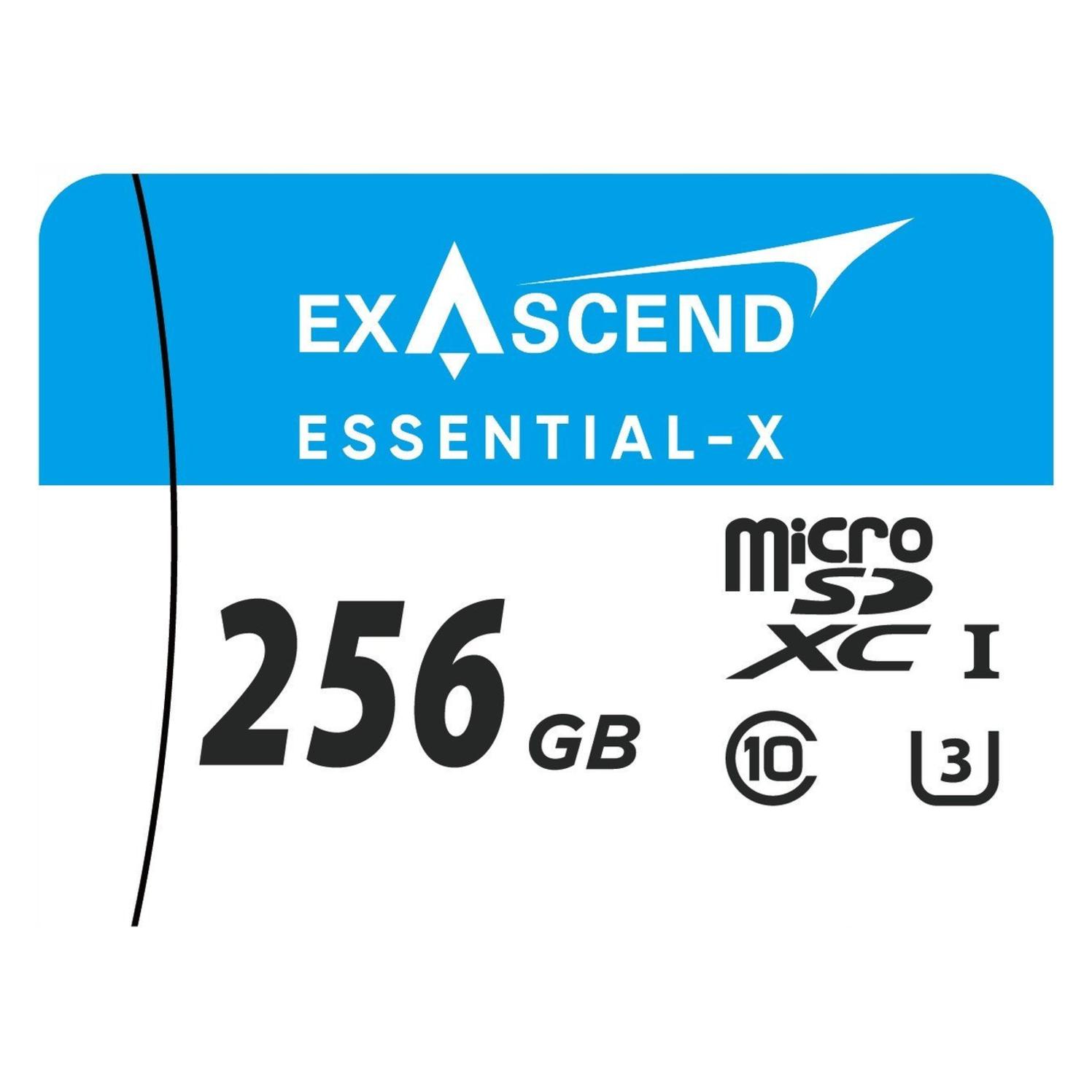 Exascend Essential-X Micro SD Card 256G (256 GB, microSDXC, U3) (EXASCEND)