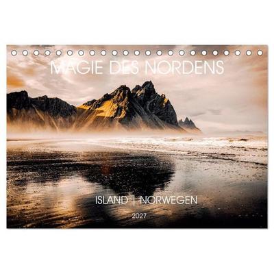 Magie des Nordens, Island und Norwegen (Tischkalender 2027 DIN A5 quer), CALVENDO Monatskalender