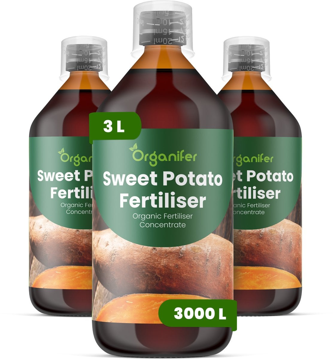 Organifer Vloeibare Meststof voor Zoete Aardappel, NPK 2-1-8, 3 x 1 L (voor 3000 L)