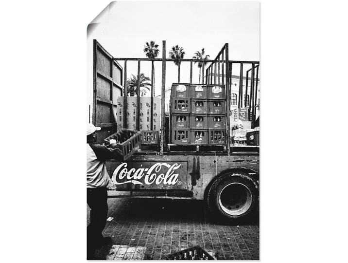 Wandbild ARTLAND CocaCola-LKW in El Jadida - Marokko , schwarz (farbe bild(er): schwarz), B:20cm H:30cm, Bilder, Wandbild, als Alubild, Leinwandbild, Poster in verschied. Grössen