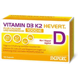 VITAMIN D3 K2 Hevert+Calcium u.Magnes.1000 IE Kps. 120 St