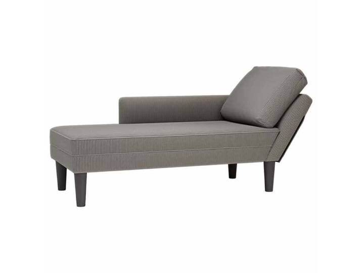 Chaise longue avec coussin gris clair tissu en velours côtelé canapé-lit chaise de détente chaise longue 4009815
