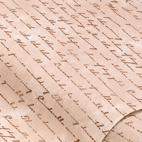 Baumwollstoff Nostalgie-Schrift "Mona", hellbraun
