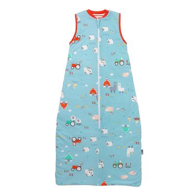 Babyschlafsack SCHLUMMERSACK "Schlafsack ohne Füßen 1.0 Tog" Gr. 90, blau (bauernhof), Schlafsäcke, Baby, L: 90cm, Obermaterial: 100% Baumwolle CO(Bio)., L:90cm