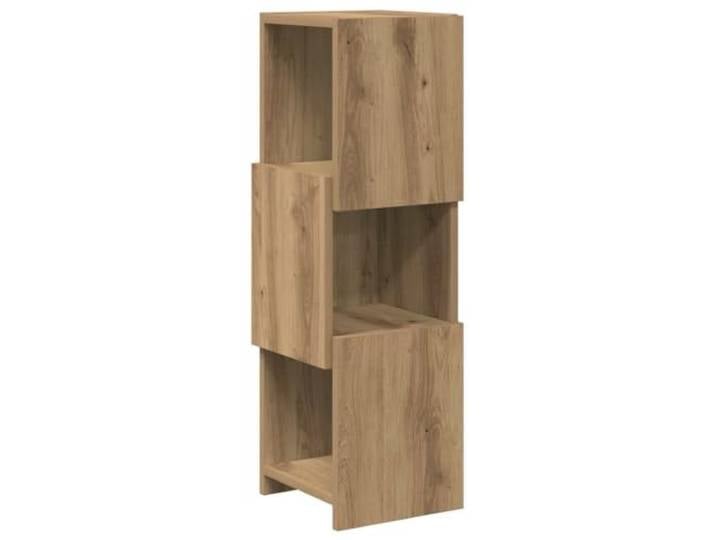 KUPTYERFG Eckschrank Artisan-Eiche 25,5x25x80cm Holzwerkstoff Platzsparendes Eckregal in Artisan-Eiche-Optik mit 3 Ebenen, ideal für Wohnzimmer, Flur oder kleine Nischen im Zuhause.