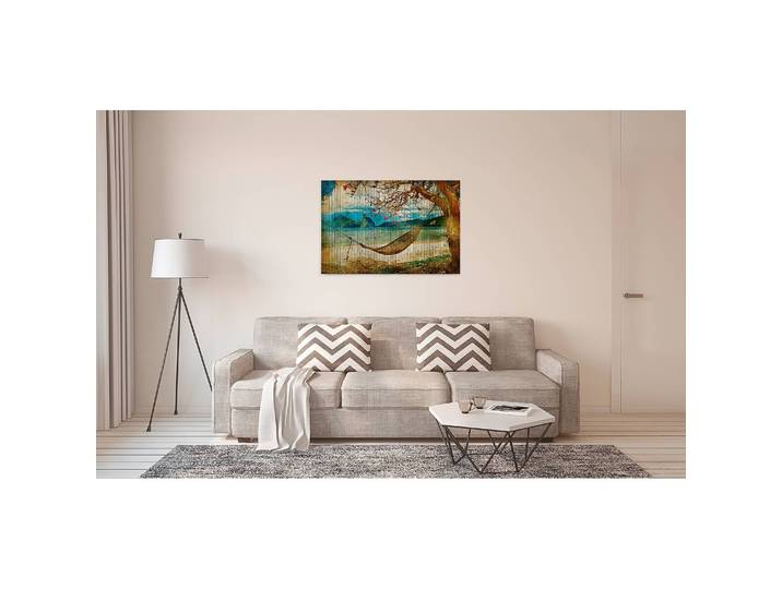 Impression sur toile Hamac Tahiti Polyester PVC / Épicéa Marron 90 x 60cm