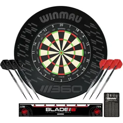 Winmau Dartboard / Dartscheibe "Blade 6 TC 360°" inkl. Zubehör-Set,,