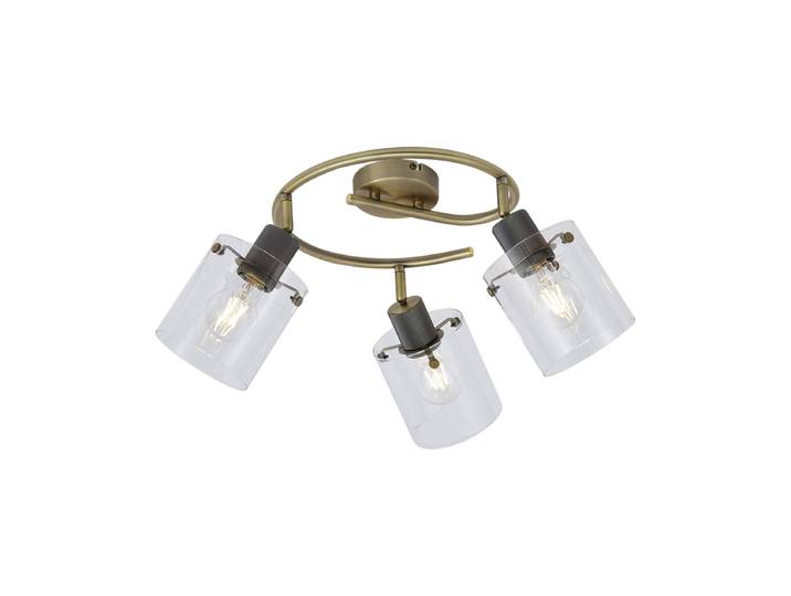 Spot de plafond design bronze avec verre transparent rond 3