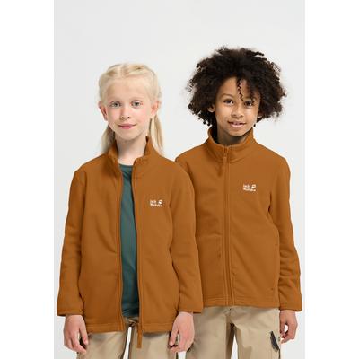 Fleecejacke JACK WOLFSKIN "TAUNUS 100 FZ K", Jungen, Gr. 140, braun (autumnleaves), Obermaterial: 100% POLYESTER. Futter: 100% POLYESTER, Jacken Fleecejacke, Kinder, mit 3-in-1 System-Kompatibilität
