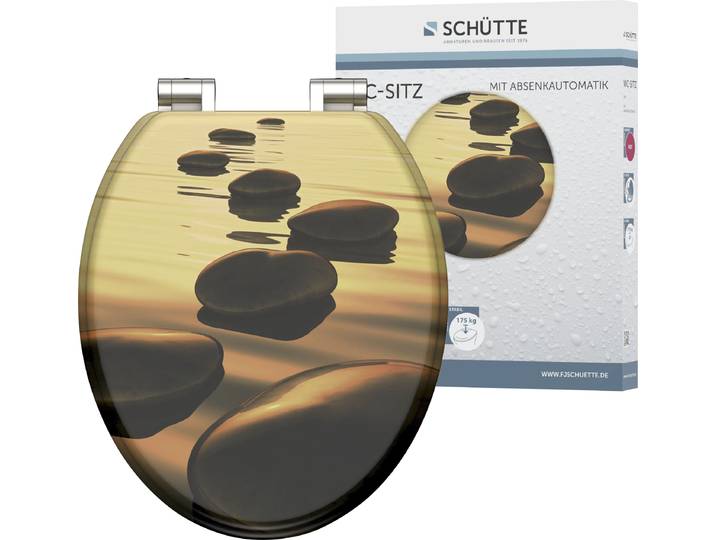 WC-Sitz SCHÜTTE SEA STONE , bunt, B:375cm L:435cm, MDF - Mitteldichte Holzfaserplatte, WC-Sitze, WC-Sitz, mit Absenkautomatik und MDF Holzkern